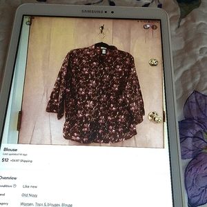 A floral blouse